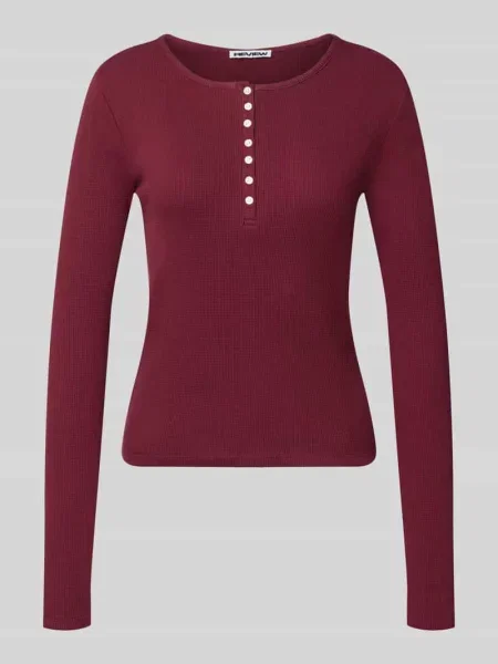 Bluzka z długim rękawem o kroju slim fit z czystej bawełny Review