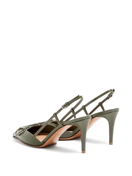 Pantofi cu toc Valentino Garavani din piele slingback verde