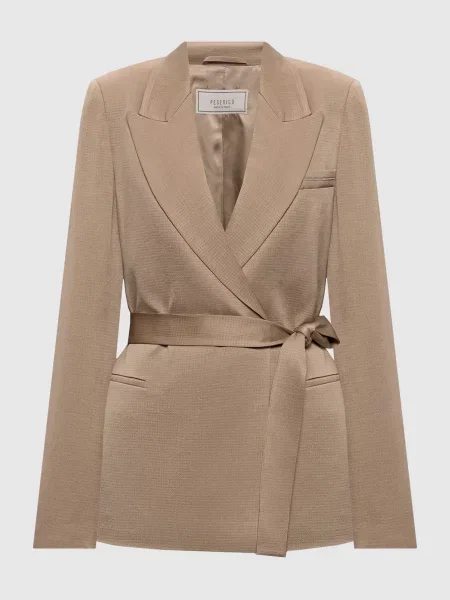 Двобортний жакет Peserico бежевий