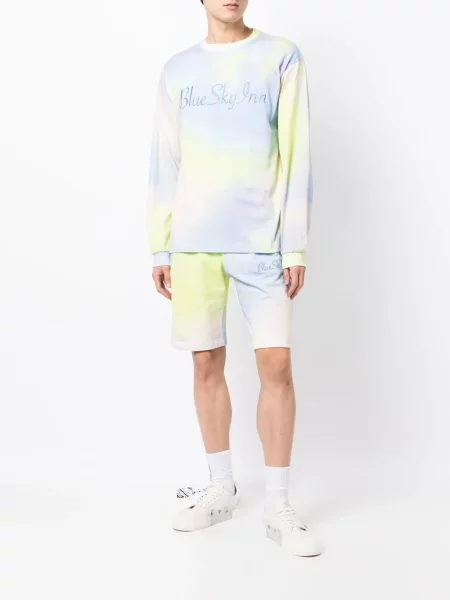 Siuvinėtos tie-dye šortai Blue Sky Inn mėlyna