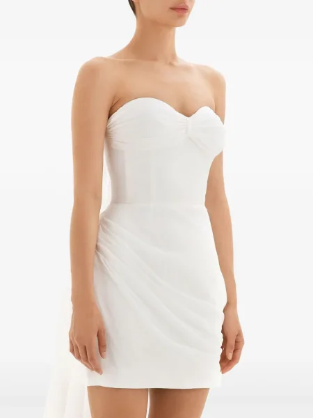 Rochie mini Post Meridiem drapată de costum alb