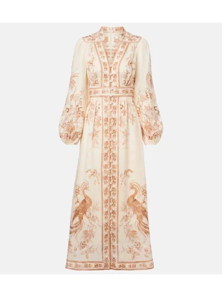 Rochie midi Zimmermann de in cu model floral alb