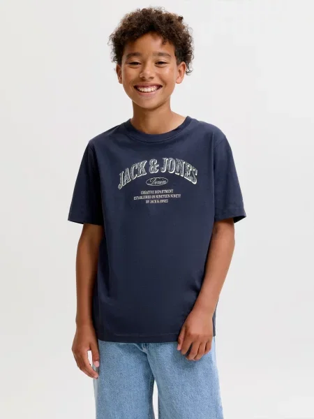 Jack & Jones Junior Tricou JJEDENVER bleumarin / amestacat alb