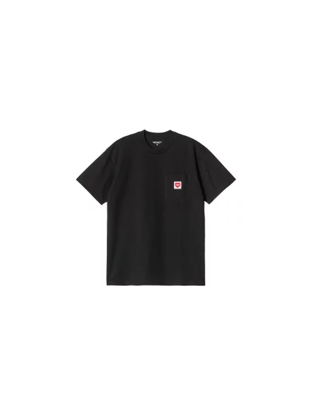 Carhartt WIP t-shirt S/S Pocket Heart T-Shirt z aplikacją czarny