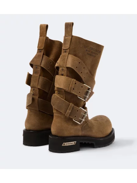 Botine Balenciaga din piele de căprioară bej