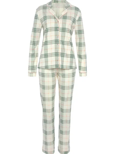 VIVANCE Pidžama Dreams bež / narančasta crna