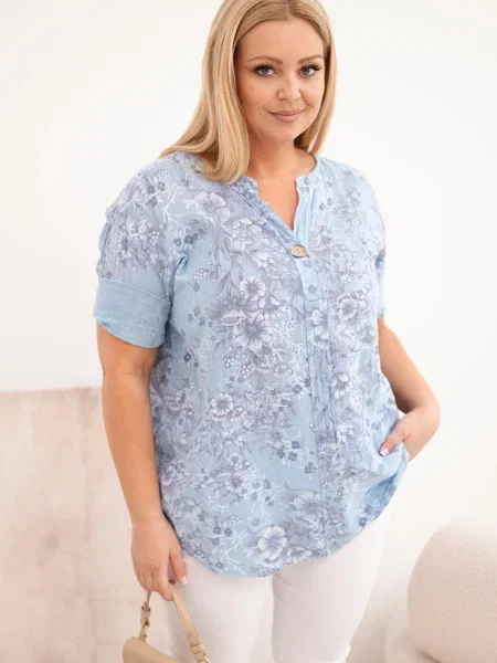 Bluză Kesi Włoski cu mâneci scurte albastru