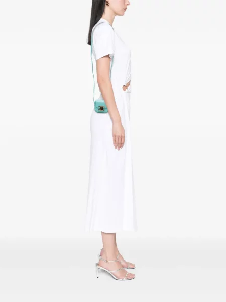 Kožená kožená taška Celine Pre-owned na ramínka modrá