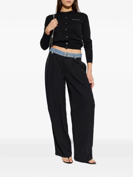 Pantaloni palazzo Alexander Wang negru