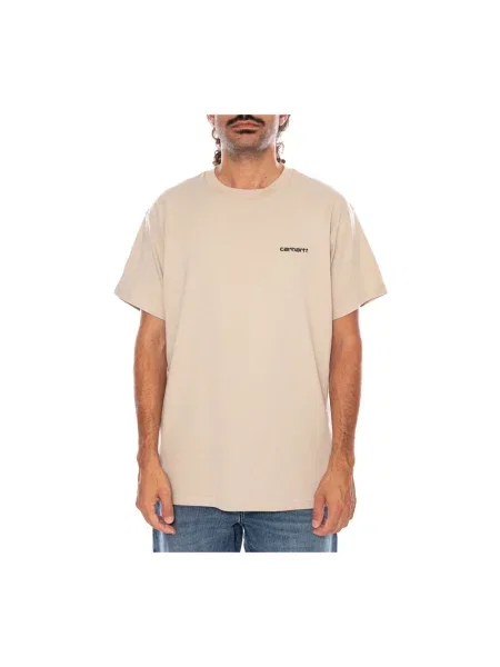 Haftowana koszulka Carhartt Wip beżowa