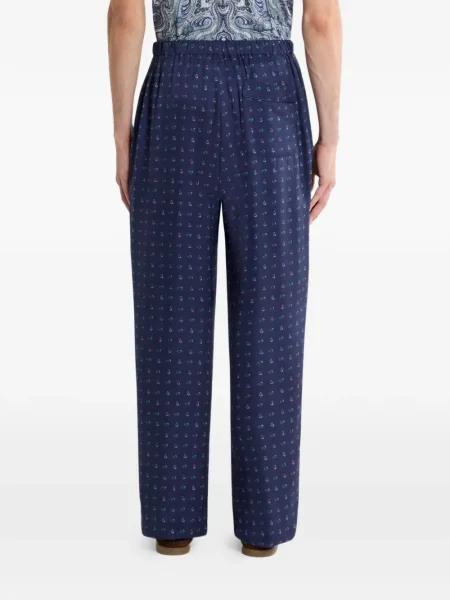 Pantaloni Etro cu imagine cu model paisley albastru