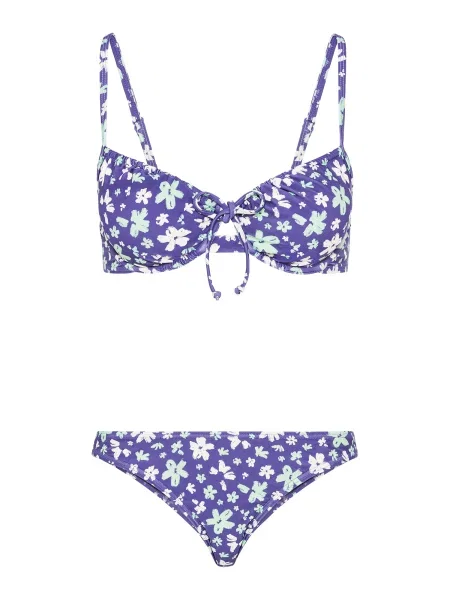LSCN by LASCANA Costum de baie două piese Cecily indigo / verde mentă alb