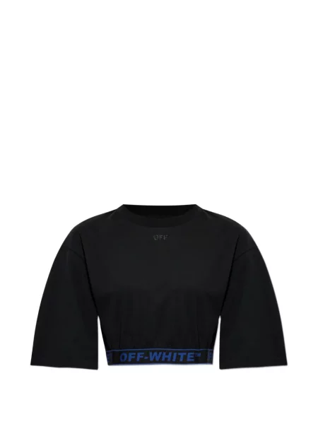Decupat tricou Off-white cu autograf alb