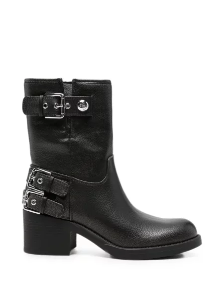 Botine Guess din piele cu cataramă negru