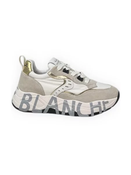 Sneakersy Voile Blanche zamszowe z logo białe