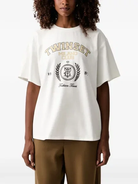 Tricou Twinset cu imagine alb