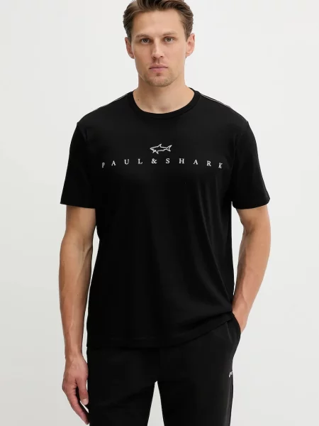 Тениска Paul&Shark Knitwear с принт черно