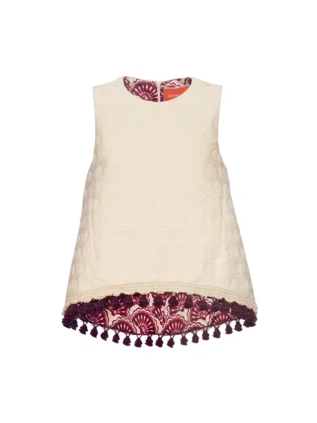 Top La Doublej żakardowy beżowy