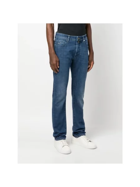 Skinny jeansy skinny Jacob Cohen niebieskie