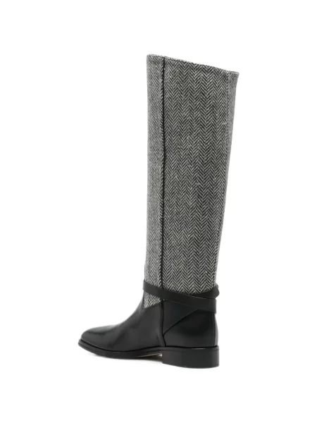 Cizme Jimmy Choo cu model herringbone negru