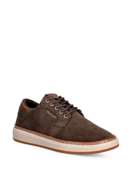 Sneakerși Gant cu șireturi din piele de căprioară maro