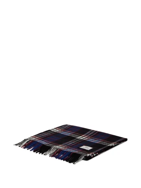 Kostkovaný šál Tommy Hilfiger s třásněmi modrý