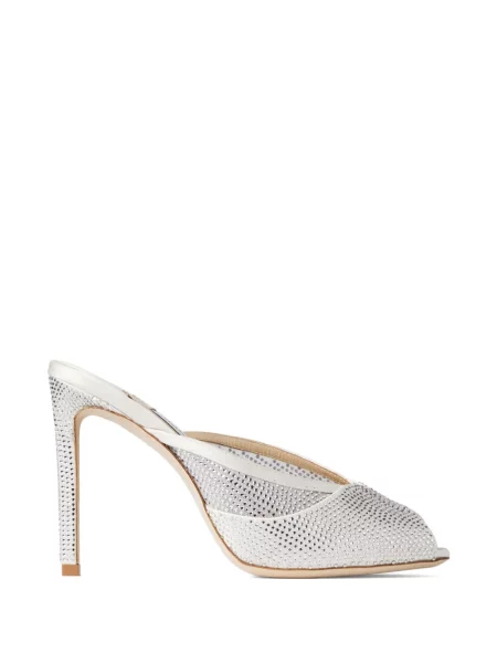 Papuci tip mules Jimmy Choo alb