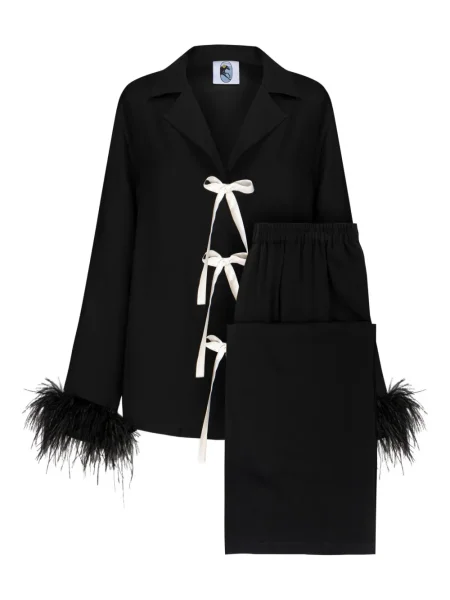 Piżama Sleeper z kokardką czarna