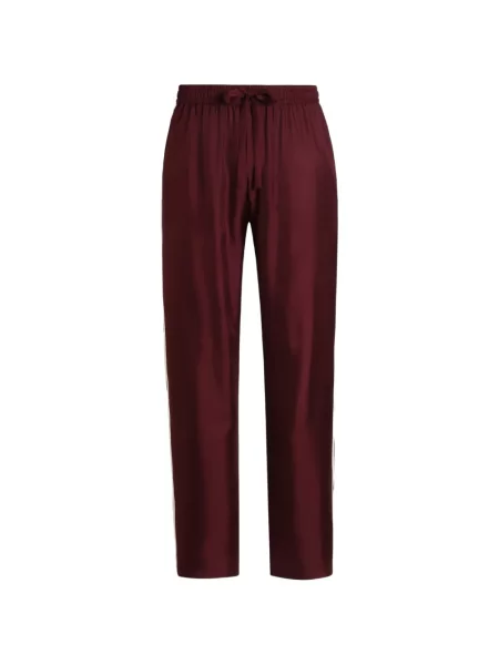 Pantaloni Dolce & Gabbana de mătase roșu