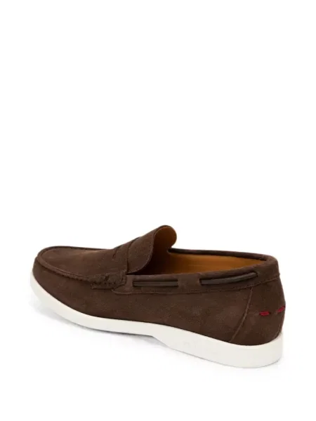 Pantofi loafer Kiton din piele de căprioară maro