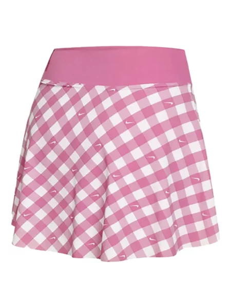 Pantaloni scurți Nike alergare cu talie înaltă în carouri albastru