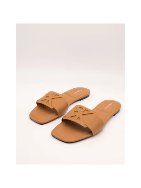 Calvin Klein De piele șlapi bej
