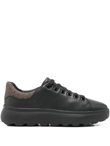 Sneakerși Geox cu șireturi din dantelă negru