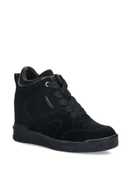 Sneakerși Twinset din piele de căprioară negru