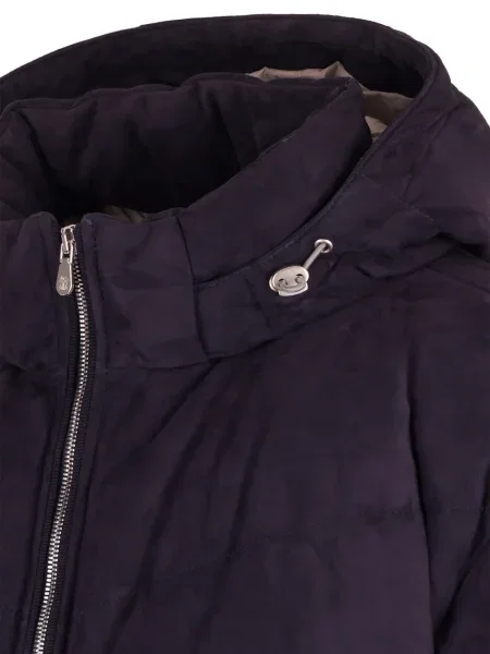 Geacă Brunello Cucinelli cu glugă violet