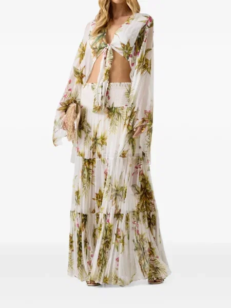 Fusta maxi Guess cu model floral cu imagine alb