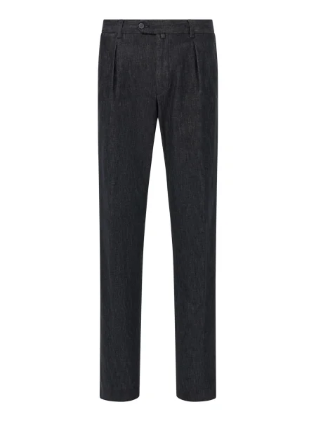 Boggi Milano Kalhoty se sklady v pase marine modrá