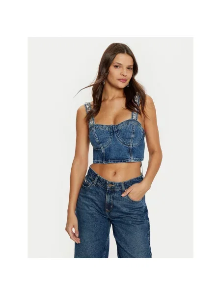 Guess Топ Slim Fit cиній