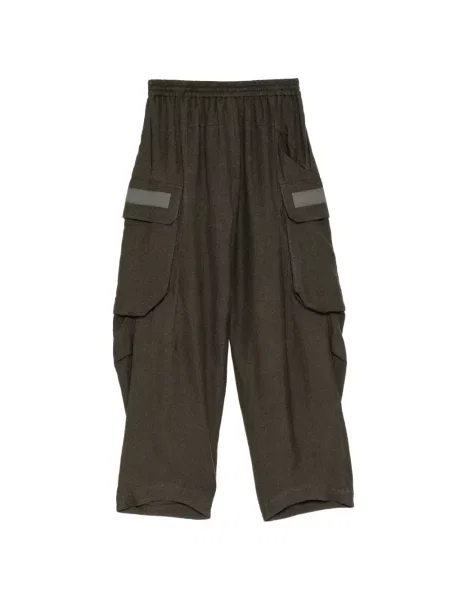 Pantaloni cargo Devoa de lână verde