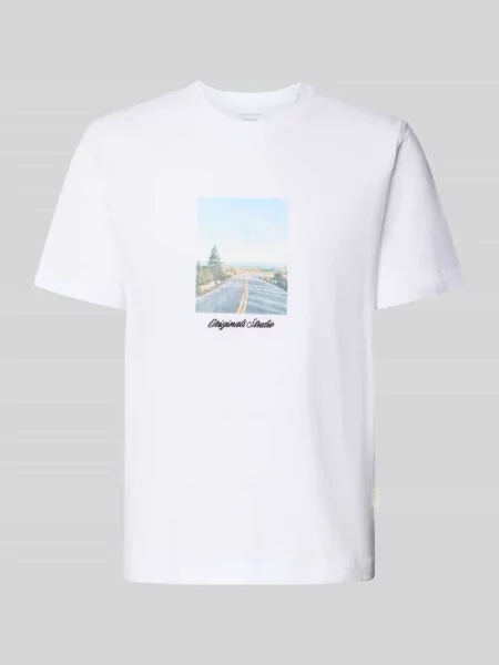 T-shirt z okrągłym dekoltem model ‘JORNORREBRO’ Jack & Jones biała