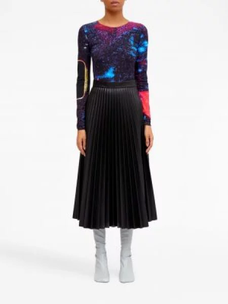 Plisuotas juosmuo plisuotas sijonas Mm6 Maison Margiela juoda