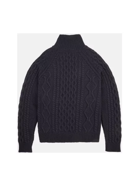 Sweter z golfem Baracuta wełniany niebieski