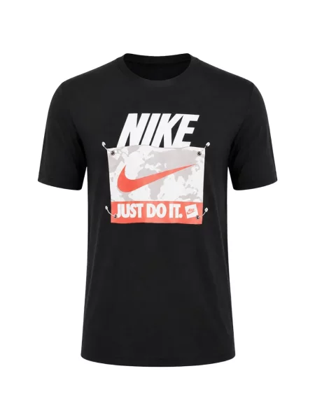 Lung tricou Nike cu buline din fleece negru