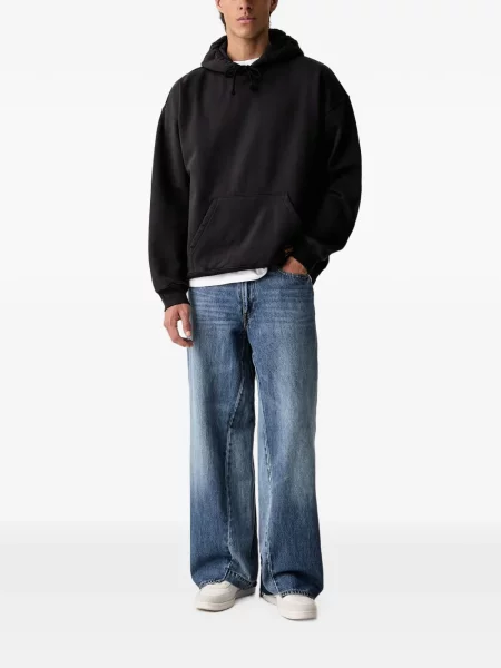 Blugi cu picior larg Levi's® din piele cu cordon cu talie înaltă albastru