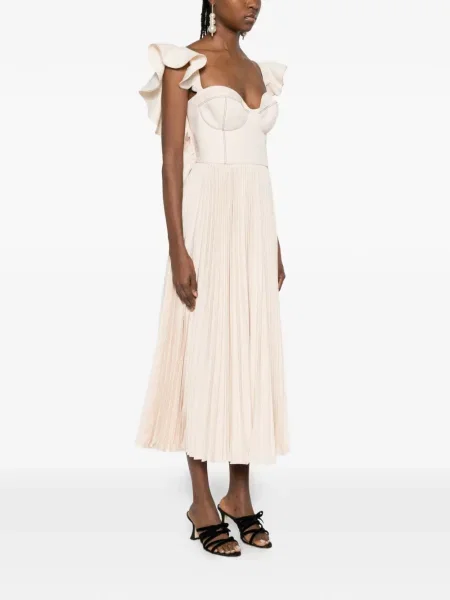 Rochie midi Parlor cu volane plisată până la genunchi