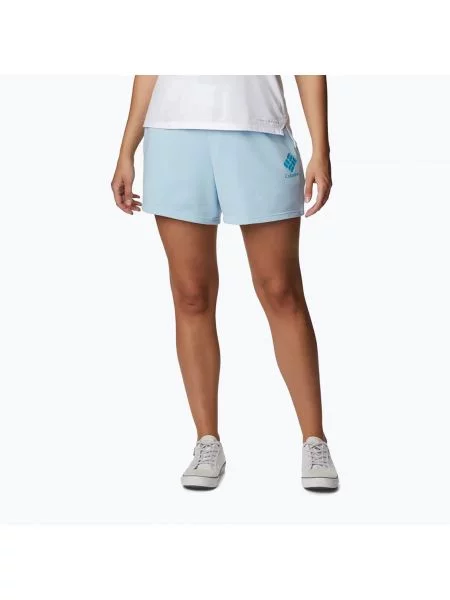 Spodenki trekkingowe Columbia Logo III French Terry spring blue/atoll logo niebieskie