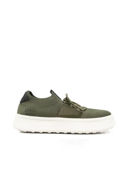 Sneakerși Cult cu șireturi tricotate verde