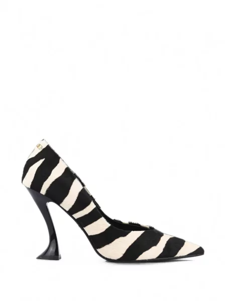 Pantofi cu toc Lola Cruz cu imagine cu model zebră negru