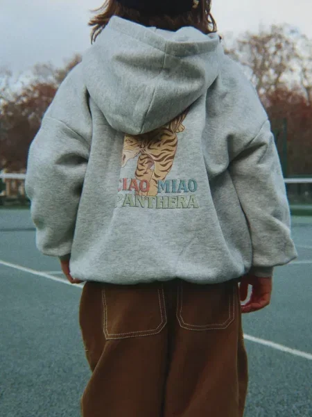 Konges Sløjd кофта на застібці з капюшоном дитяча з бавовною LOU SWEAT ZIP HOOD GOTS