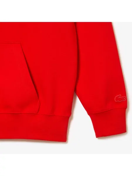 Lacoste Luźna Bluza Z Kapturem Dwustronna Lacoste czerwona